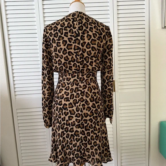 Tory Burch Leopard Print Long Sleeve Dress - Picture 6 of 14